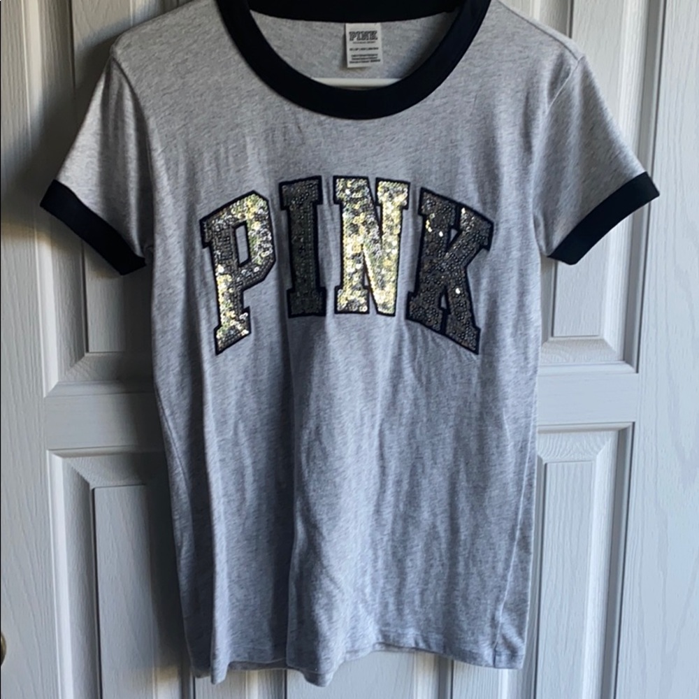 pink short sleeve sequin t-shirt